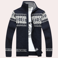 Herren-Strickjacke mit durchgehendem Reißverschluss und Muster