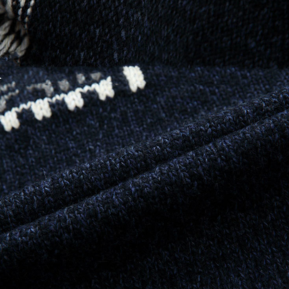 Herren-Strickjacke mit durchgehendem Reißverschluss und Muster