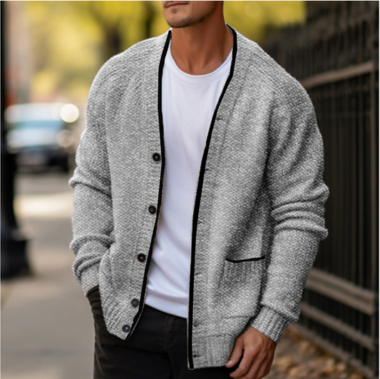 Herren-Strickjacke mit Knopfleiste