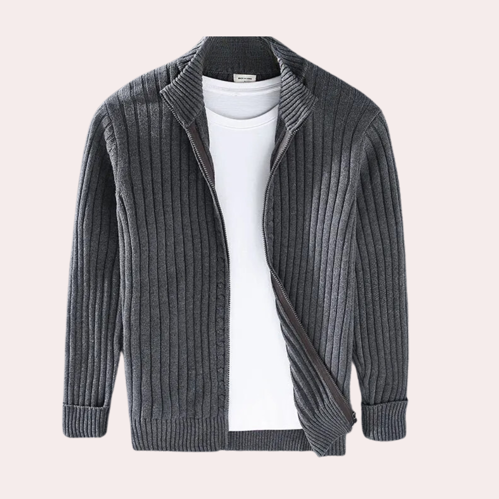 Herren-Strickjacke mit Reißverschluss