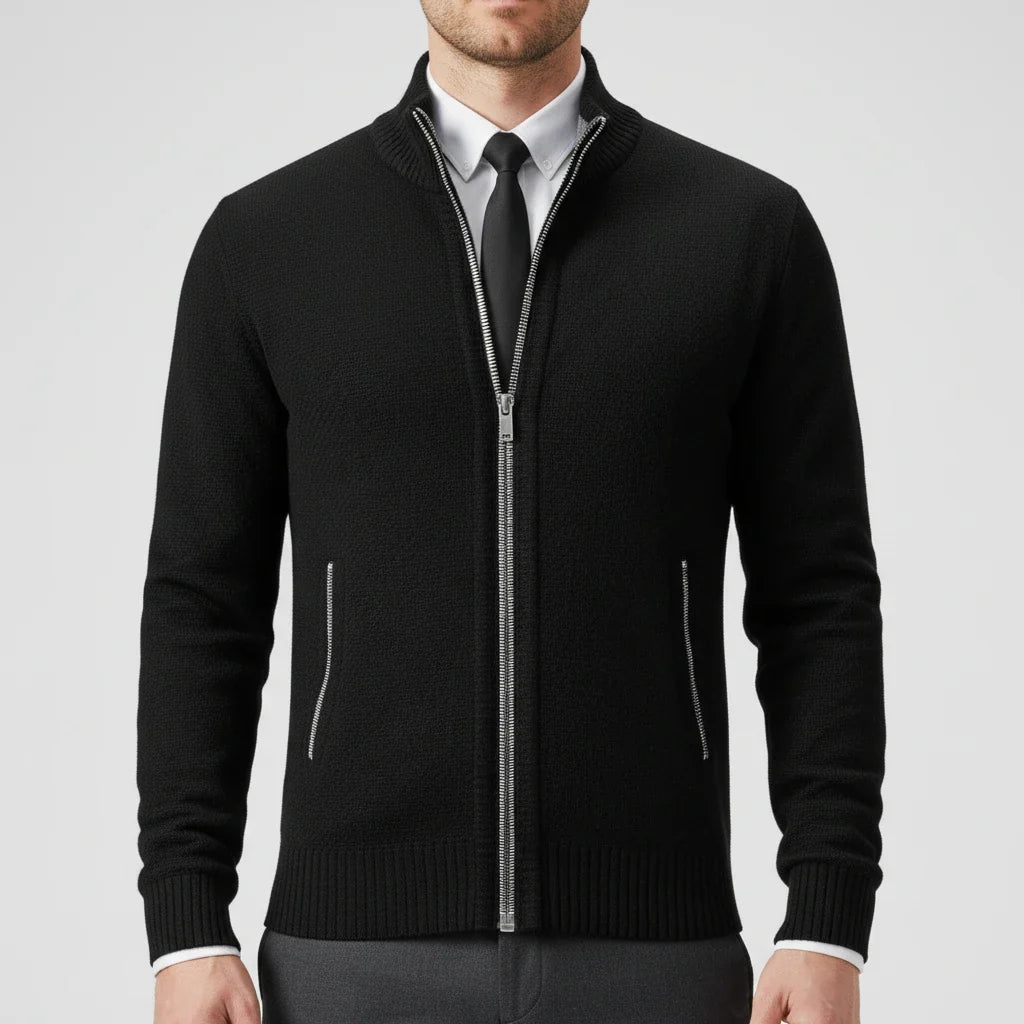 Herren-Strickjacke mit Reißverschluss