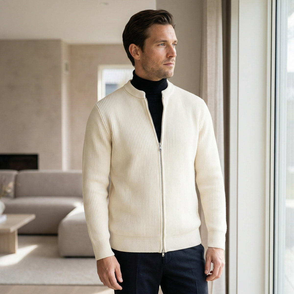 Herren-Strickjacke mit Reißverschluss