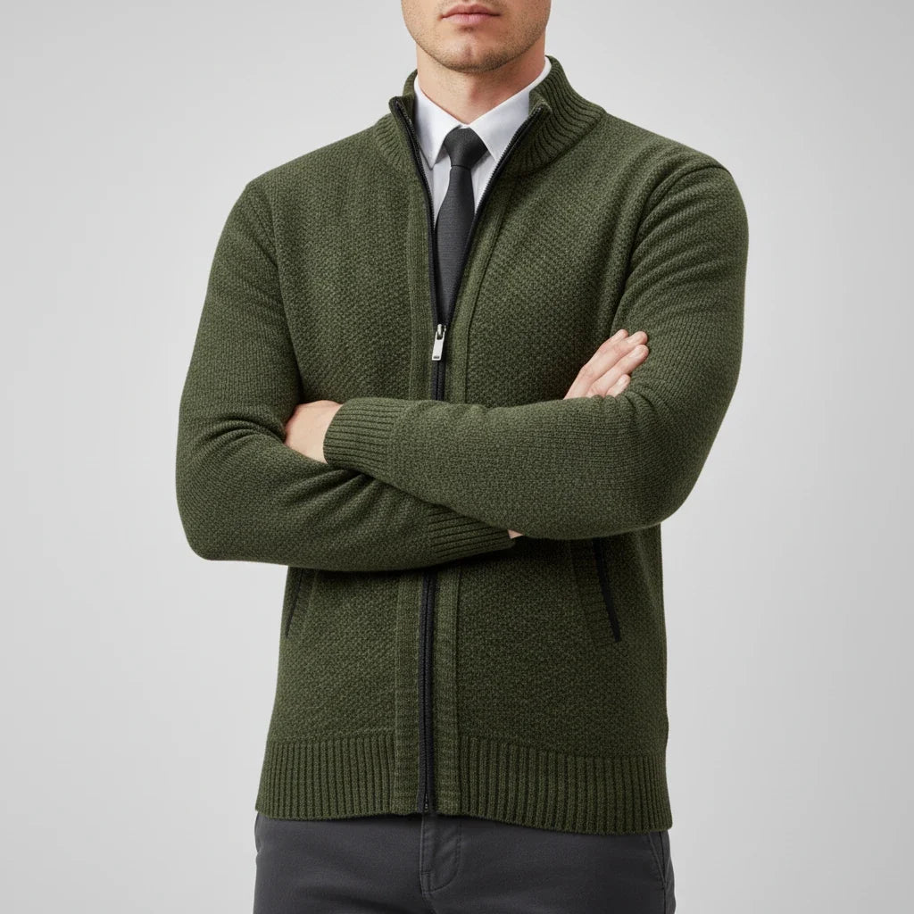 Herren-Strickjacke mit Reißverschluss