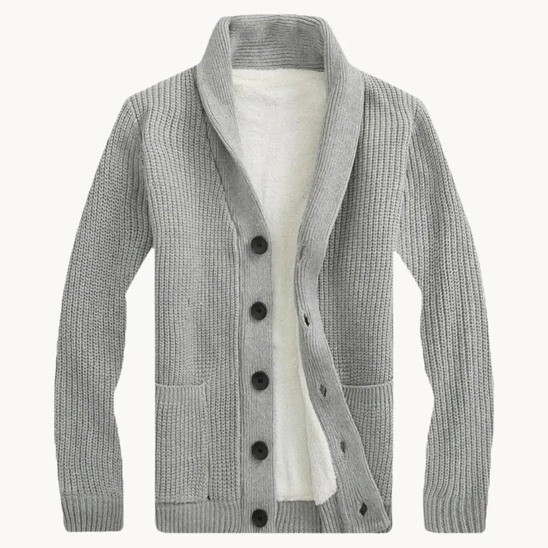 Herren-Strickjacke mit Schalkragen