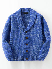 Herren-Strickjacke mit Schalkragen und Knopfleiste