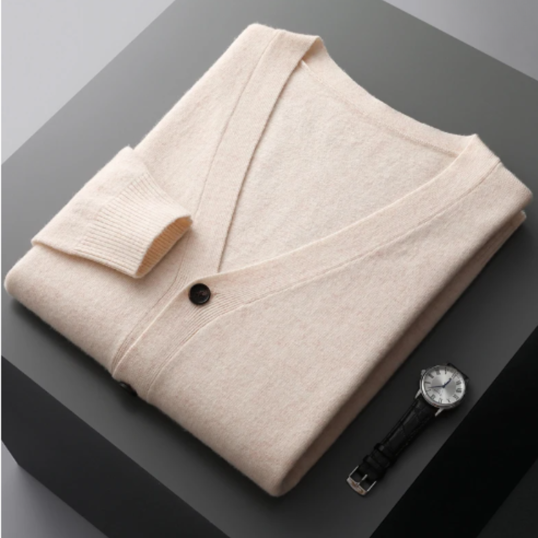 Herren-Strickjacke mit V-Ausschnitt
