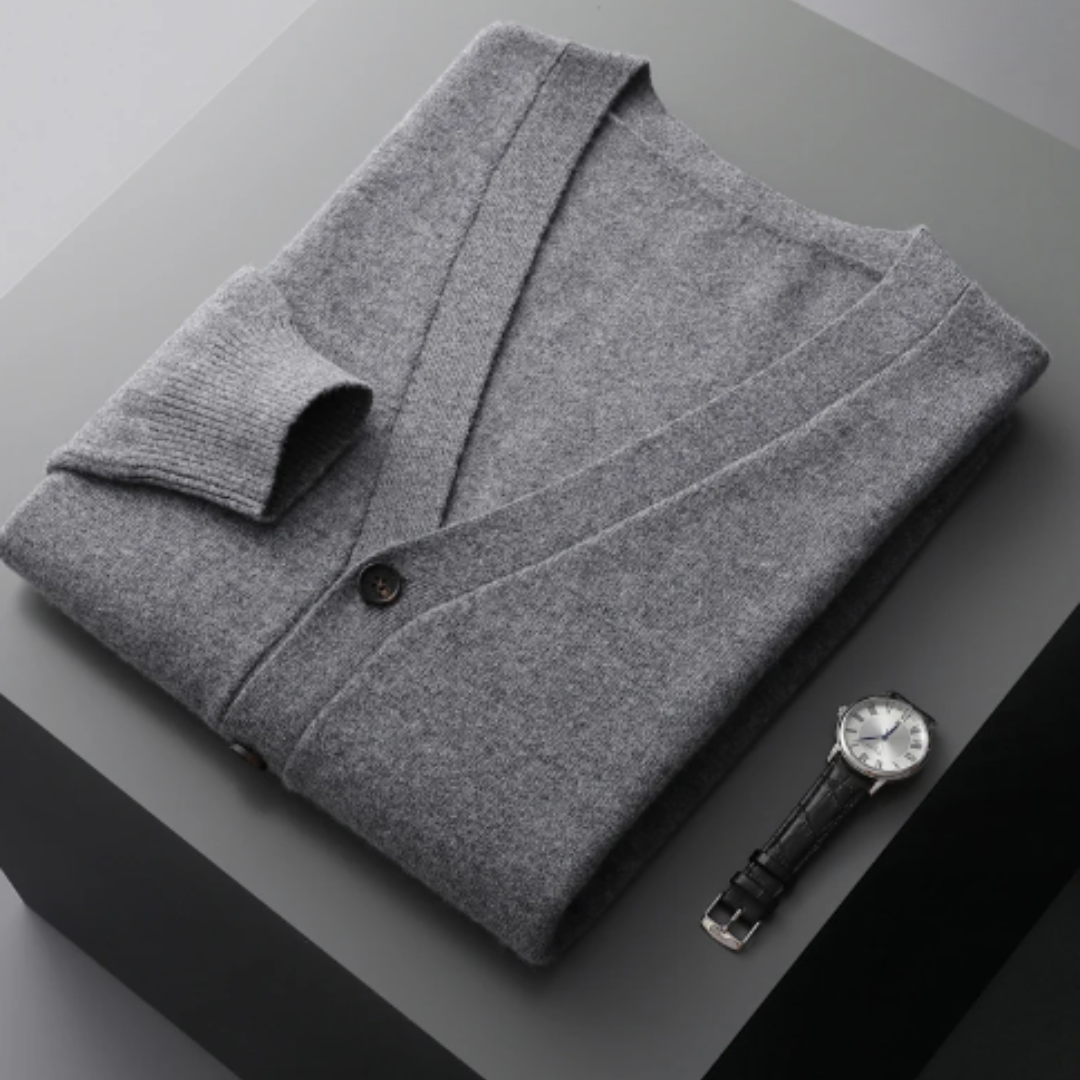 Herren-Strickjacke mit V-Ausschnitt