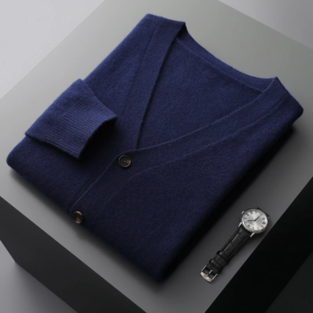 Herren-Strickjacke mit V-Ausschnitt