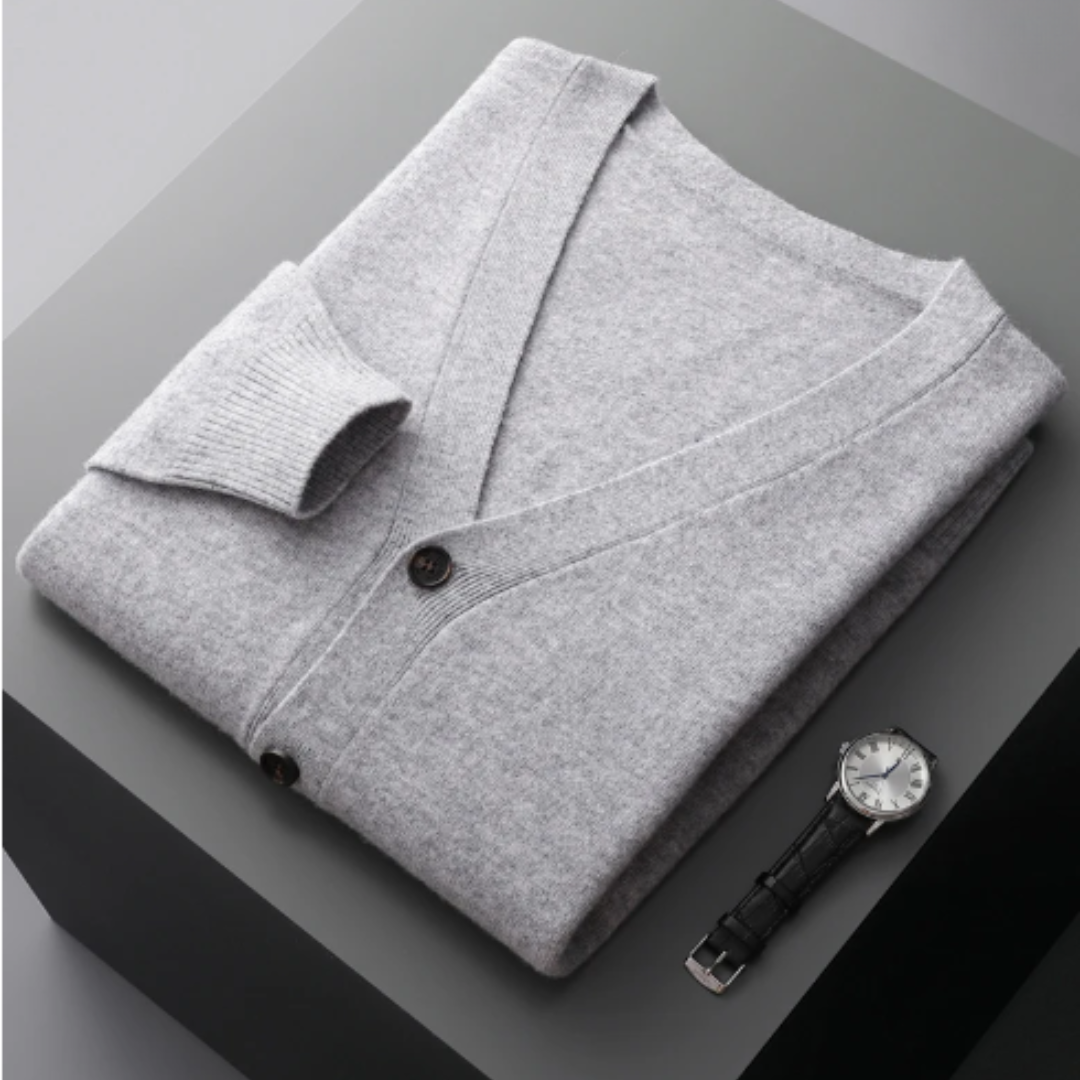Herren-Strickjacke mit V-Ausschnitt