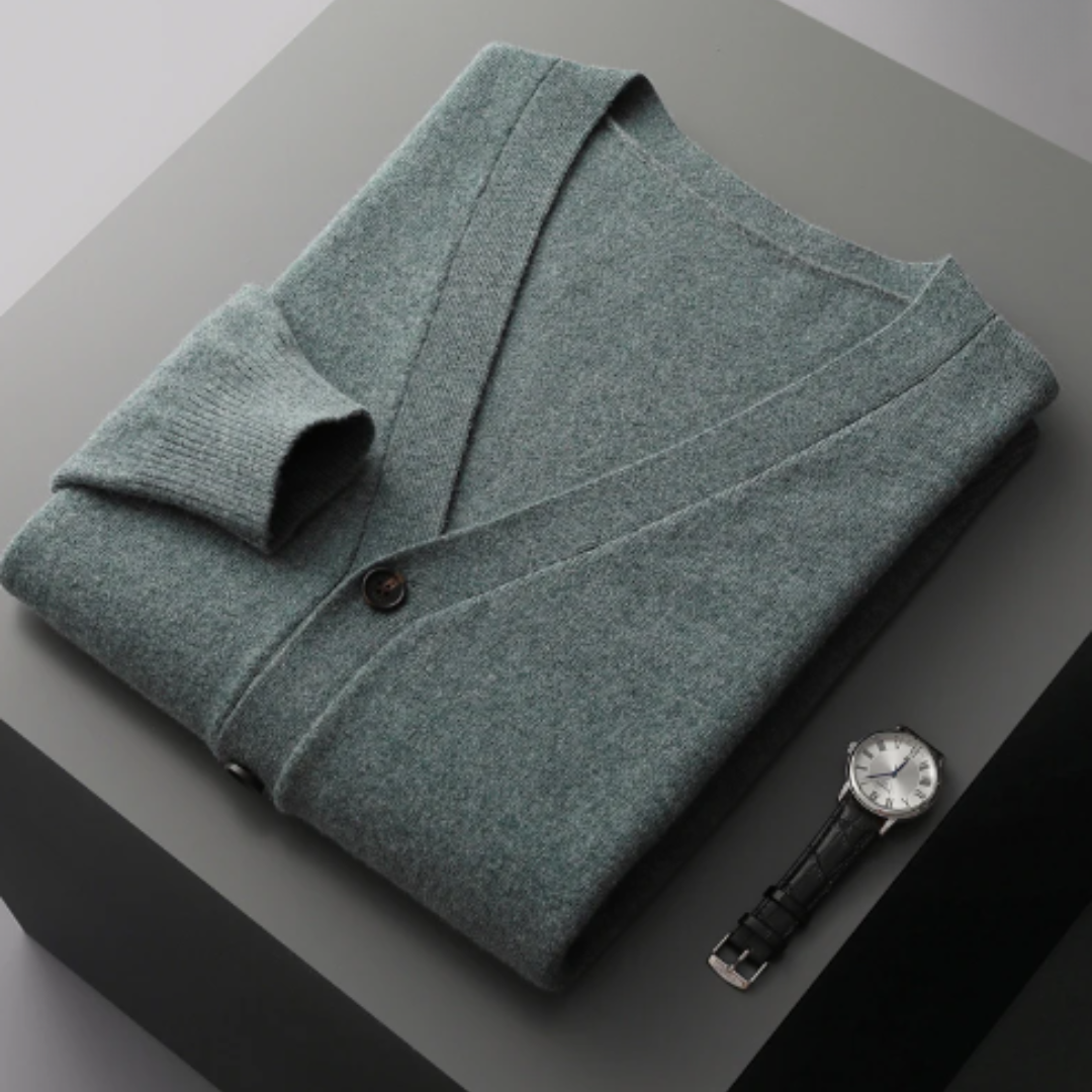 Herren-Strickjacke mit V-Ausschnitt