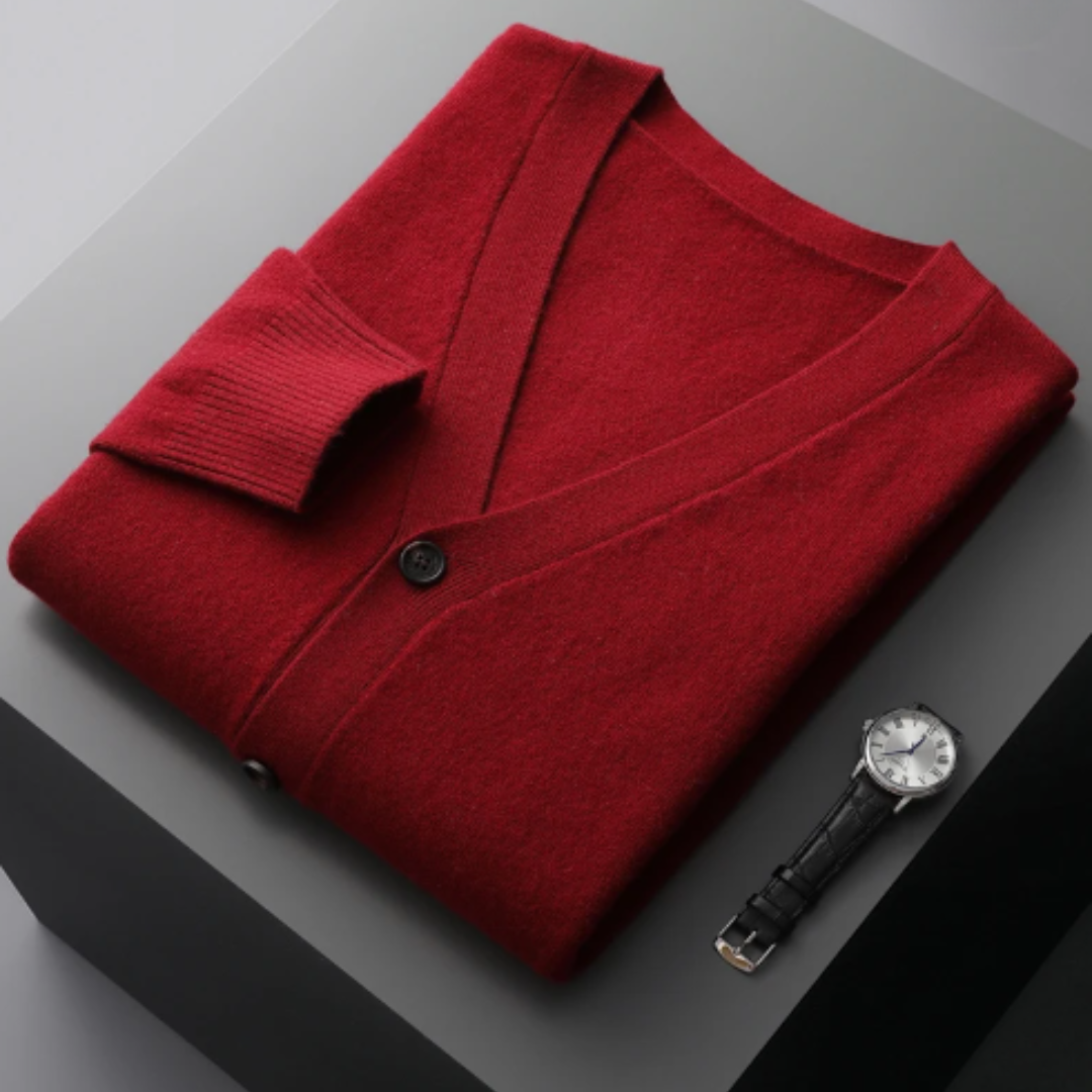 Herren-Strickjacke mit V-Ausschnitt