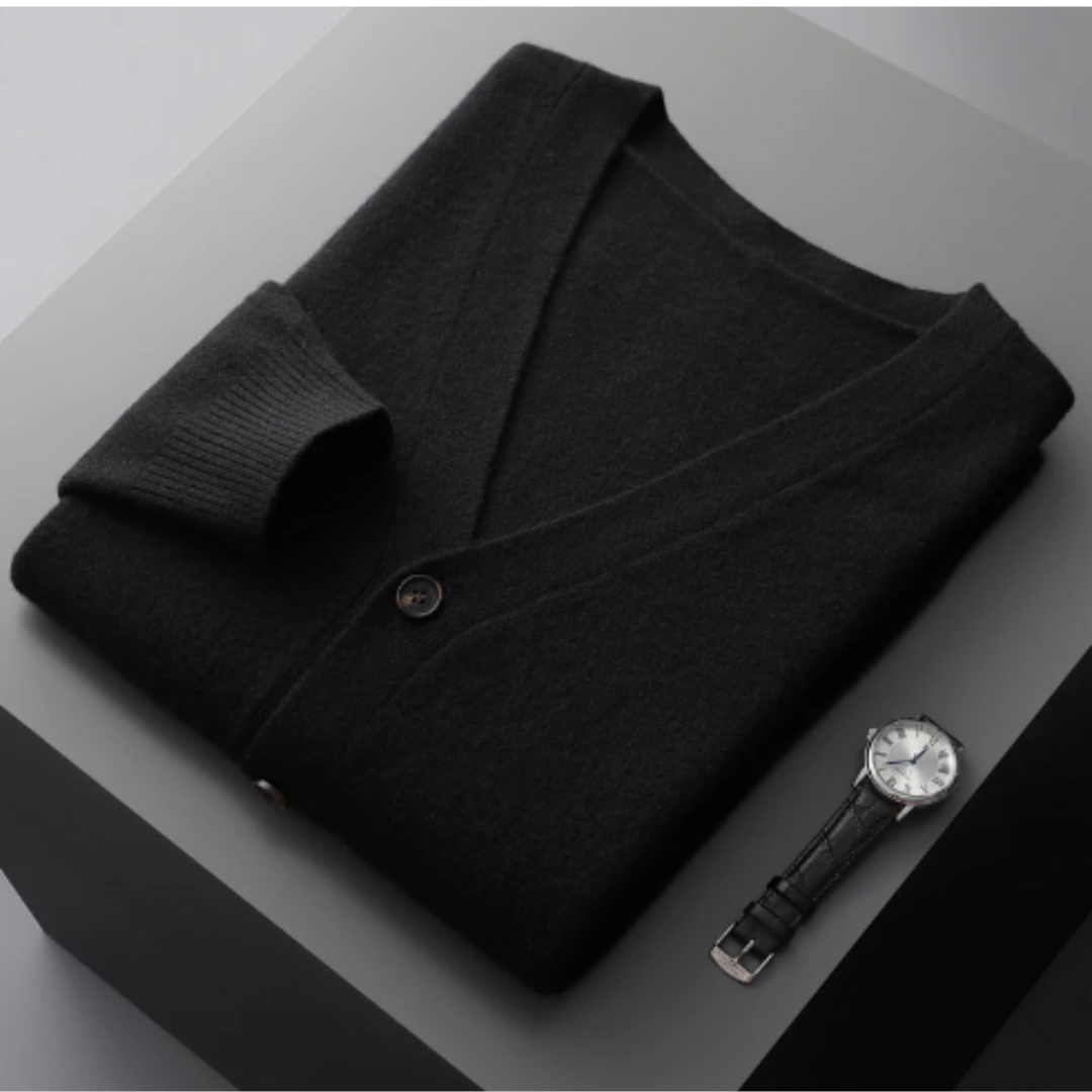Herren-Strickjacke mit V-Ausschnitt