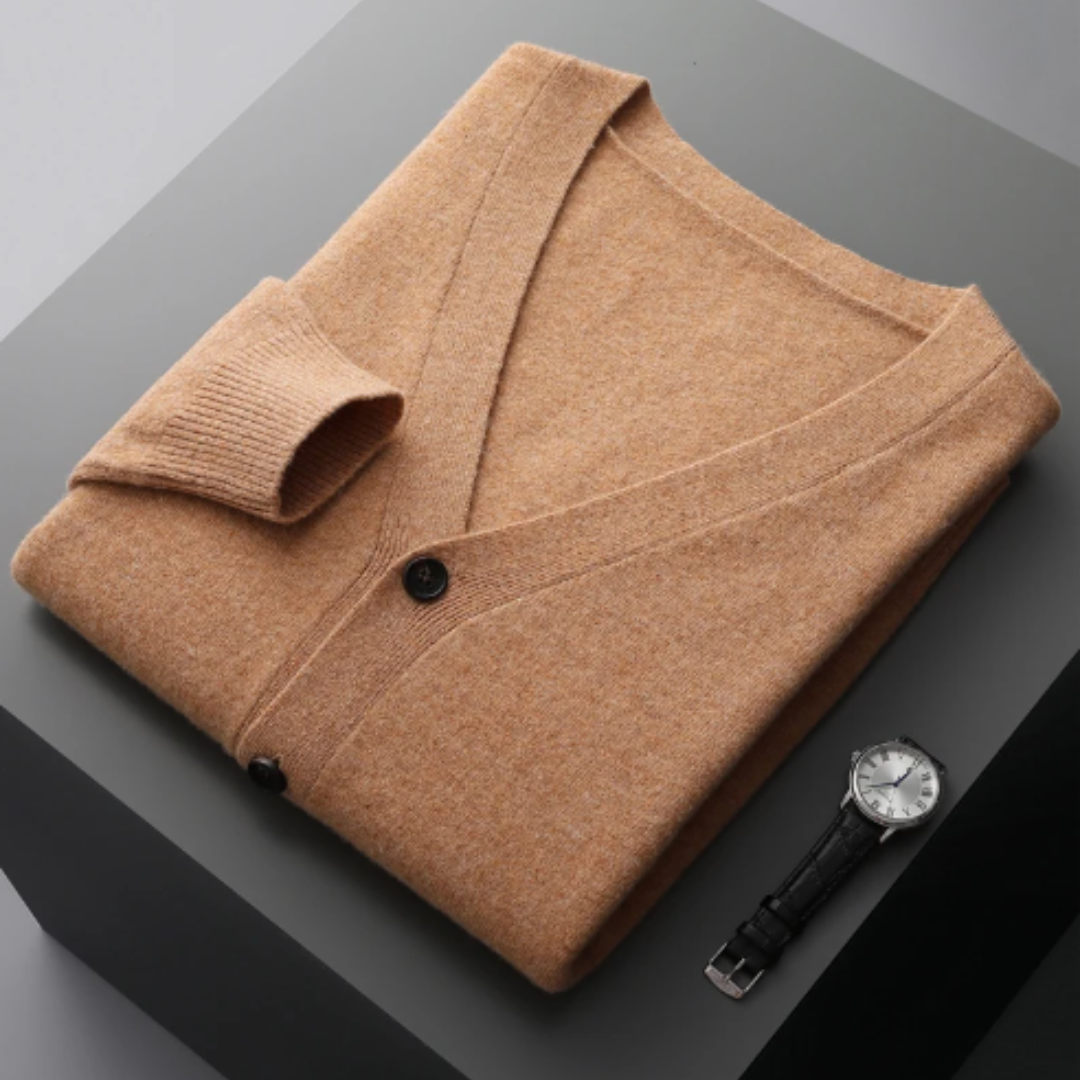 Herren-Strickjacke mit V-Ausschnitt