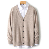 Herren-Strickjacke mit V-Ausschnitt und Knopfleiste