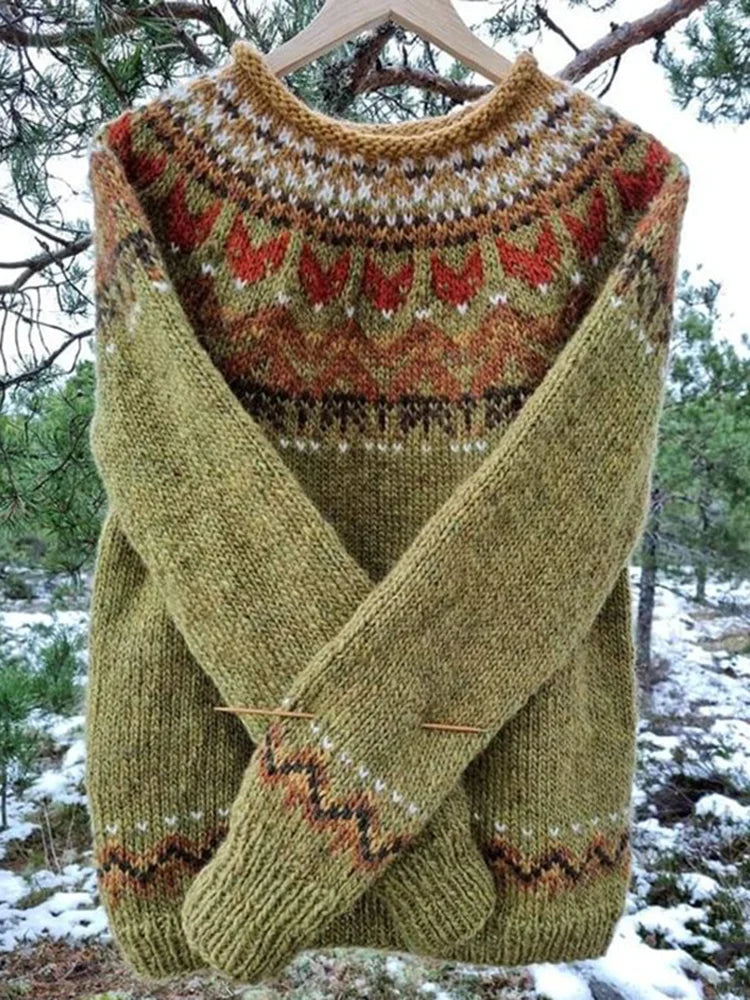 Herren-Strickpullover im Vintage-Stil mit geometrischem Muster