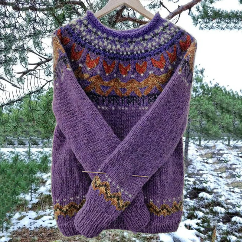 Herren-Strickpullover im Vintage-Stil mit geometrischem Muster