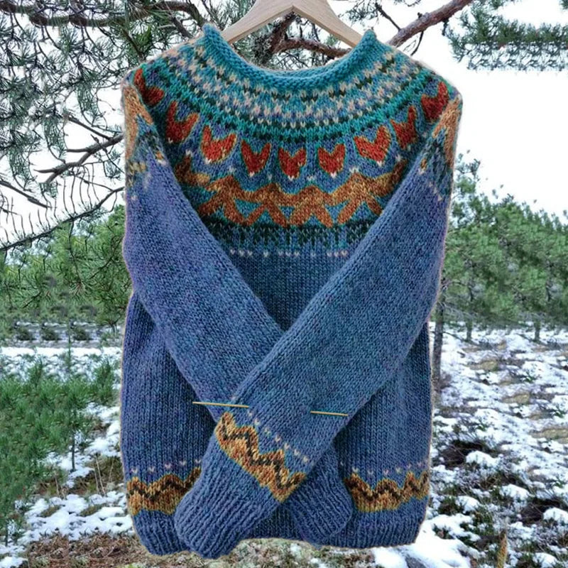 Herren-Strickpullover im Vintage-Stil mit geometrischem Muster