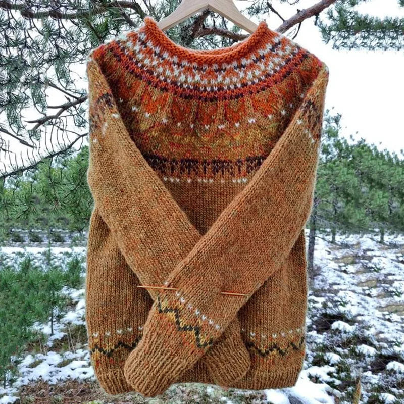 Herren-Strickpullover im Vintage-Stil mit geometrischem Muster