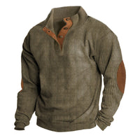 Herren-Strickpullover mit halber Knopfleiste