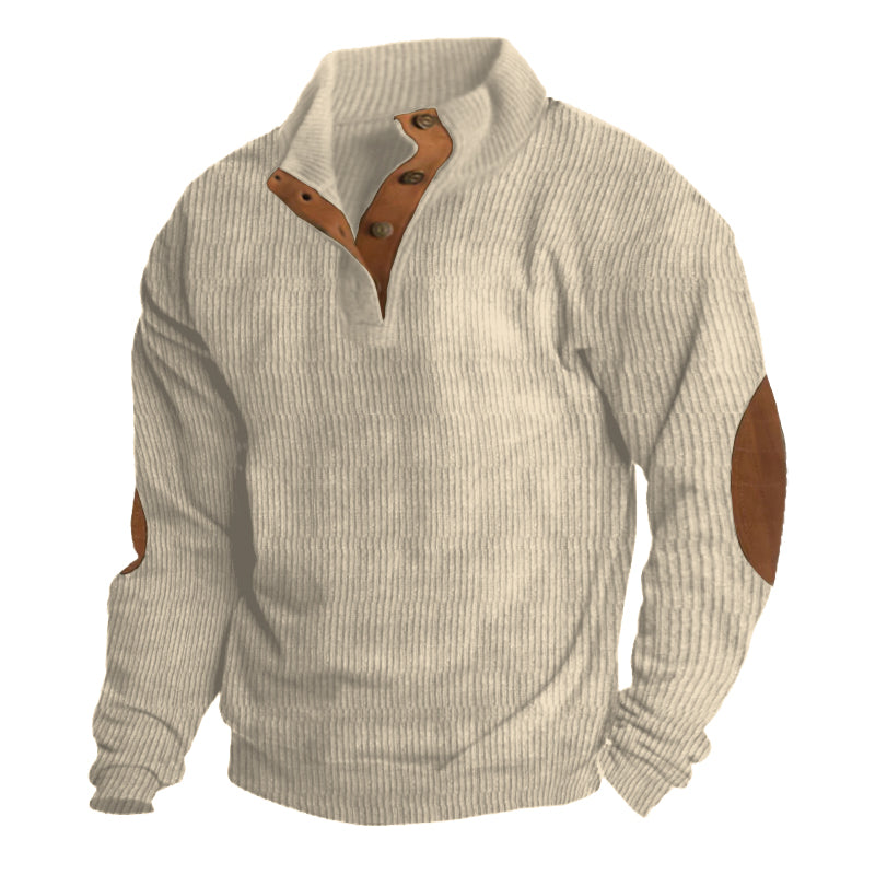 Herren-Strickpullover mit halber Knopfleiste