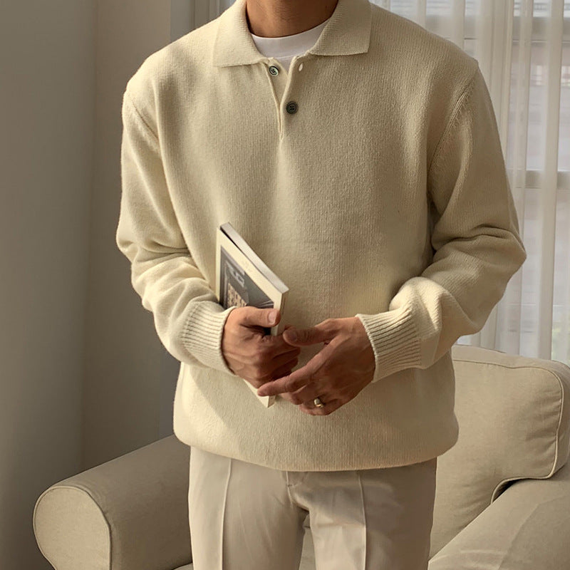 Herren-Strickpullover mit Knöpfen