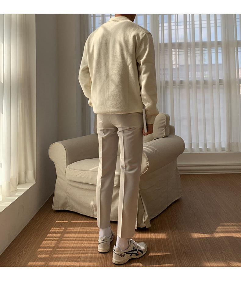 Herren-Strickpullover mit Knöpfen