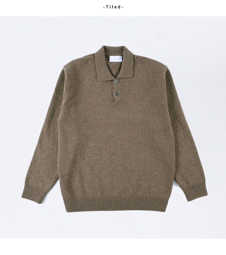 Herren-Strickpullover mit Knöpfen