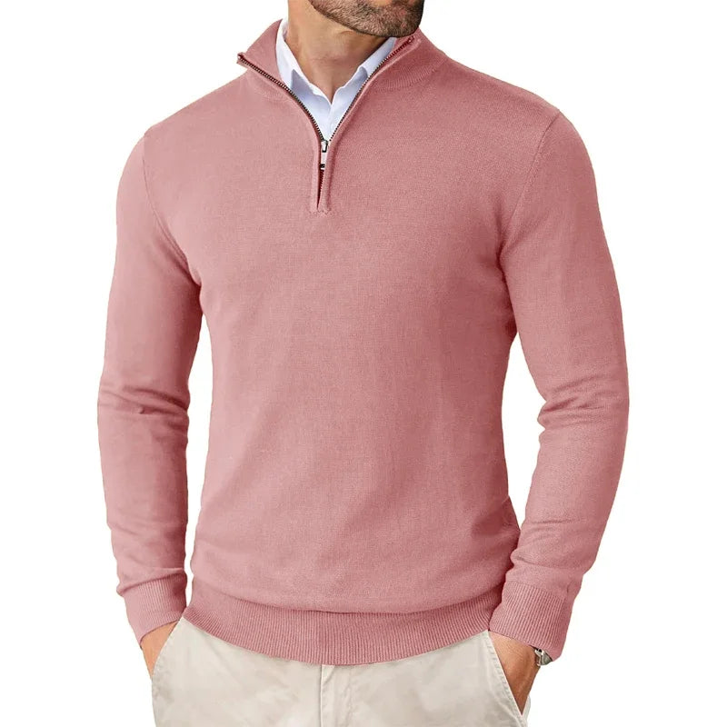 Herren-Strickpullover mit Quarter-Zip