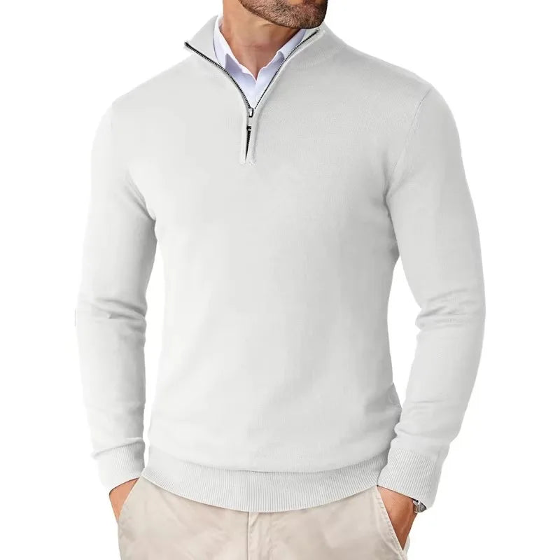 Herren-Strickpullover mit Quarter-Zip