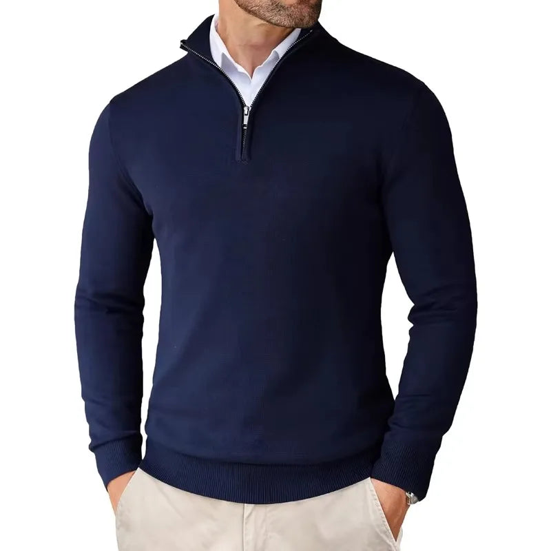 Herren-Strickpullover mit Quarter-Zip