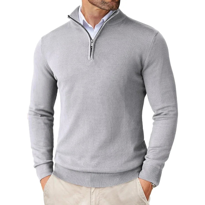 Herren-Strickpullover mit Quarter-Zip