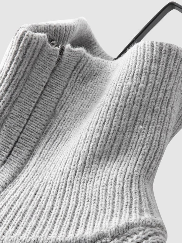 Herren-Strickpullover mit Rippmuster und Reißverschluss
