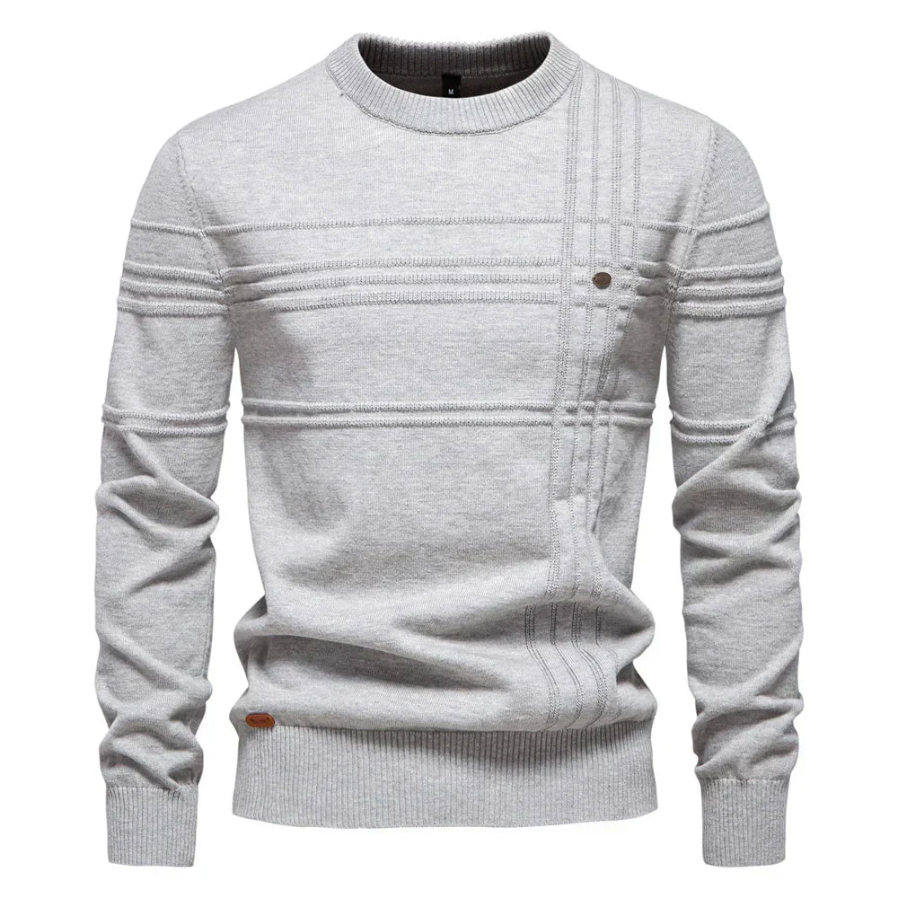 Herren-Strickpullover mit Rundhalsausschnitt