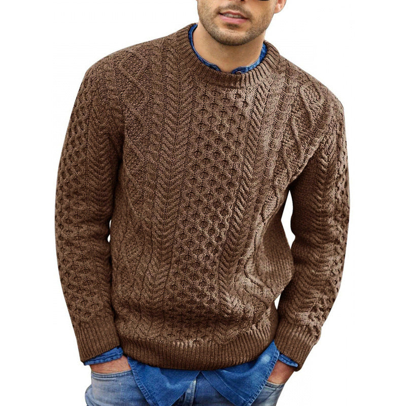Herren-Strickpullover mit Rundhalsausschnitt