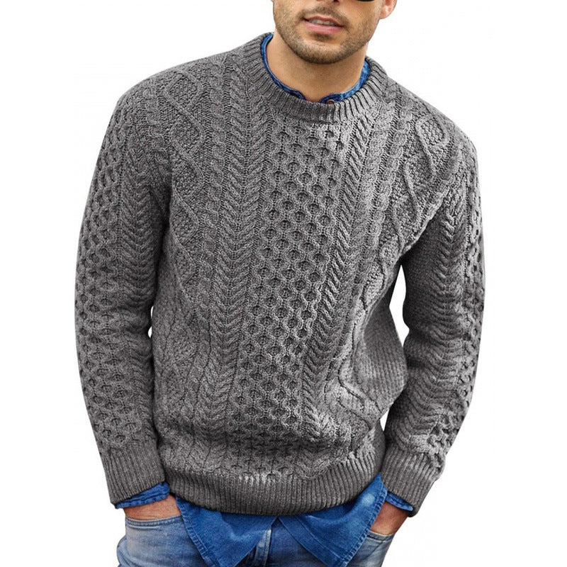 Herren-Strickpullover mit Rundhalsausschnitt