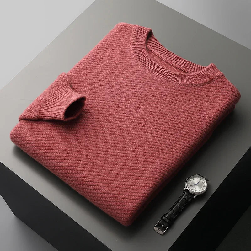 Herren-Strickpullover mit Rundhalsausschnitt