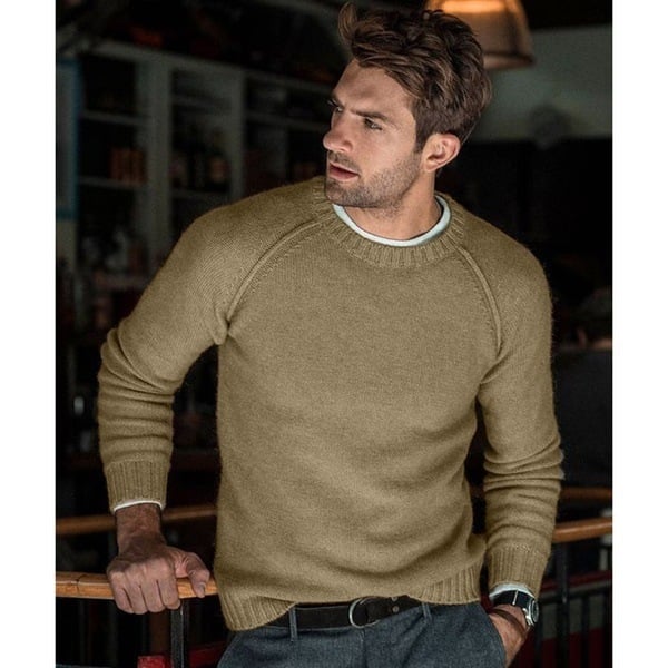 Herren-Strickpullover mit Rundhalsausschnitt