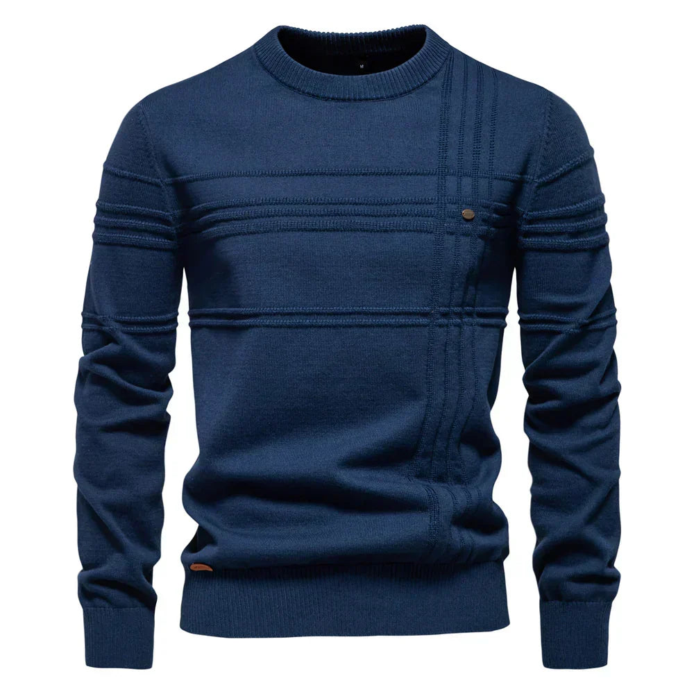 Herren-Strickpullover mit Rundhalsausschnitt