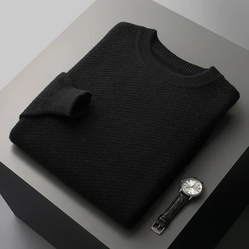 Herren-Strickpullover mit Rundhalsausschnitt