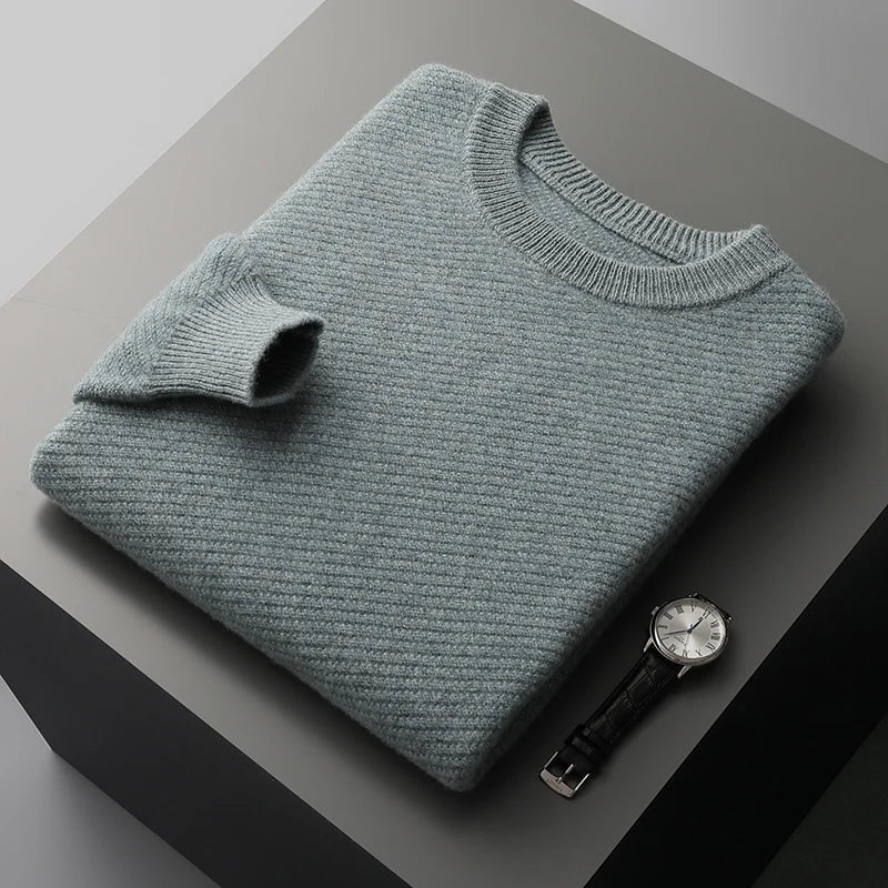 Herren-Strickpullover mit Rundhalsausschnitt
