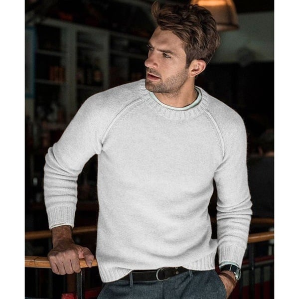 Herren-Strickpullover mit Rundhalsausschnitt