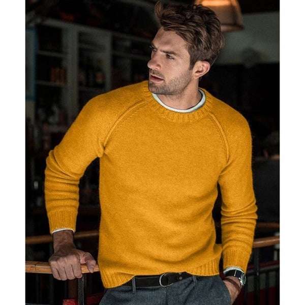 Herren-Strickpullover mit Rundhalsausschnitt