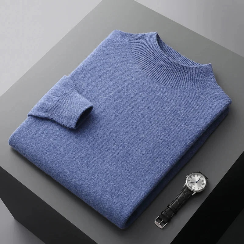 Herren-Strickpullover mit Stehkragen