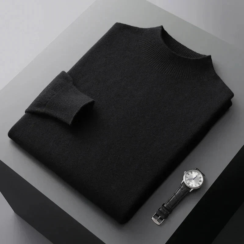 Herren-Strickpullover mit Stehkragen