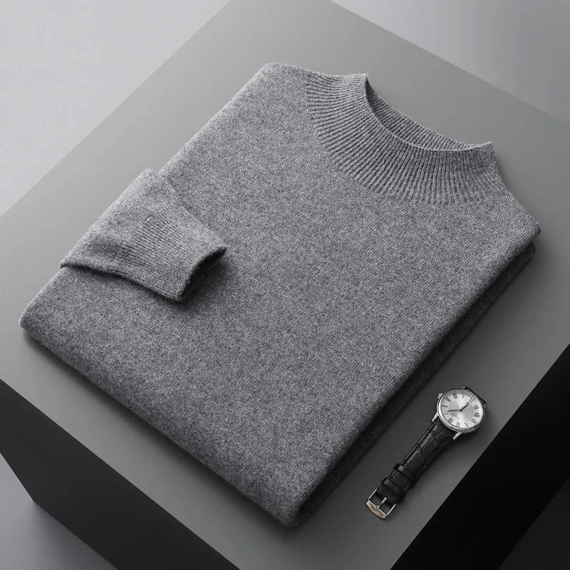 Herren-Strickpullover mit Stehkragen