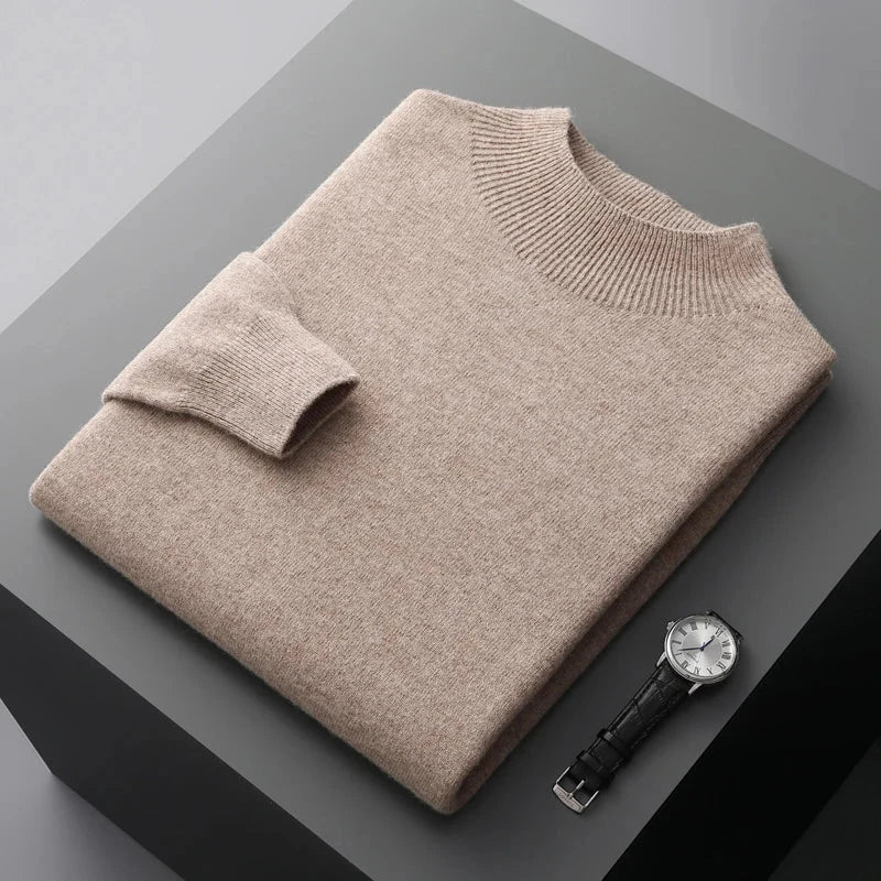 Herren-Strickpullover mit Stehkragen