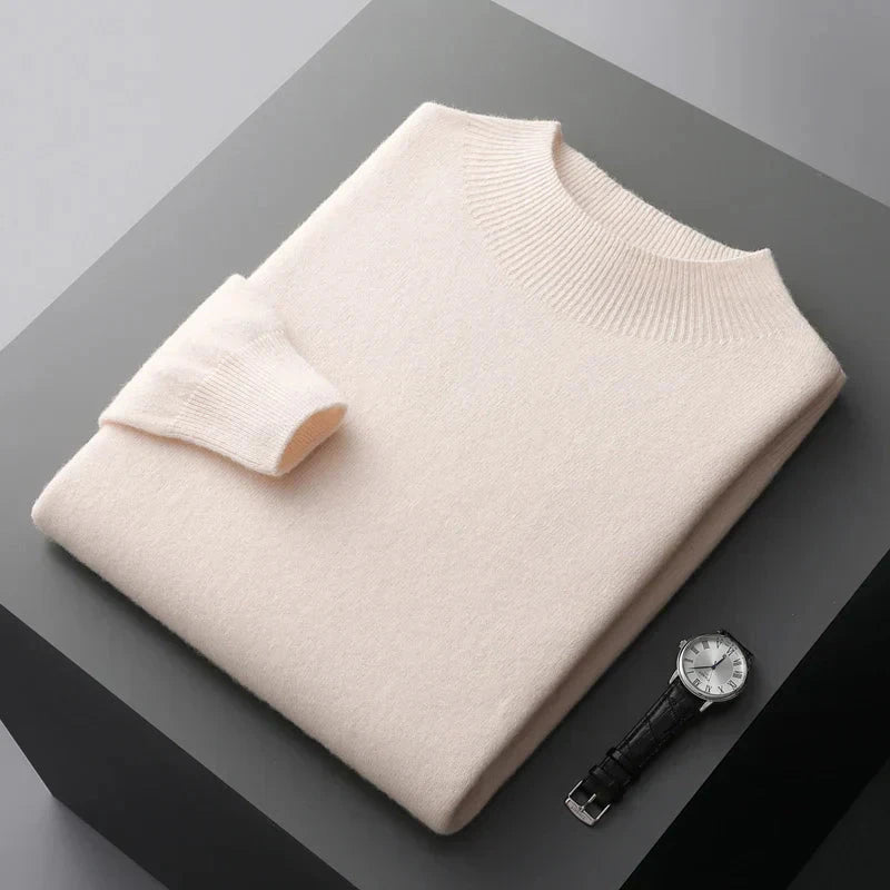 Herren-Strickpullover mit Stehkragen