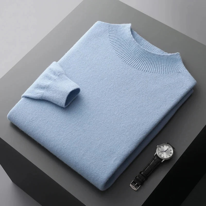 Herren-Strickpullover mit Stehkragen