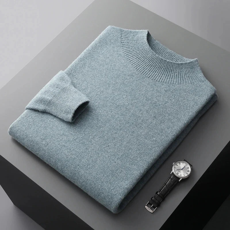 Herren-Strickpullover mit Stehkragen