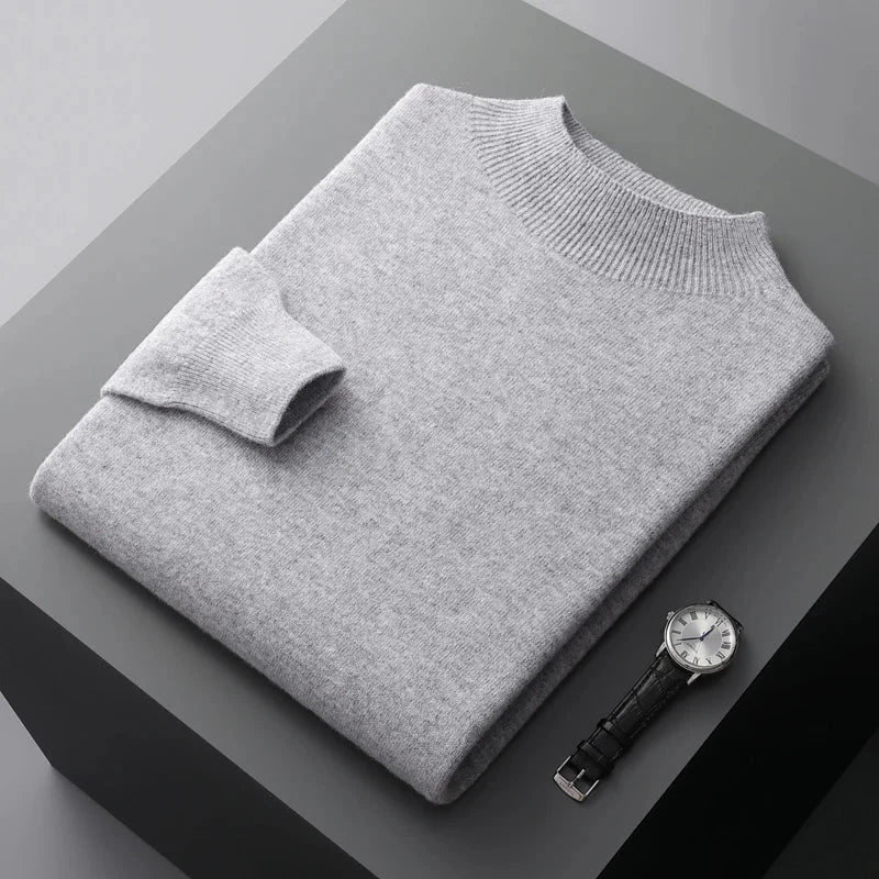 Herren-Strickpullover mit Stehkragen